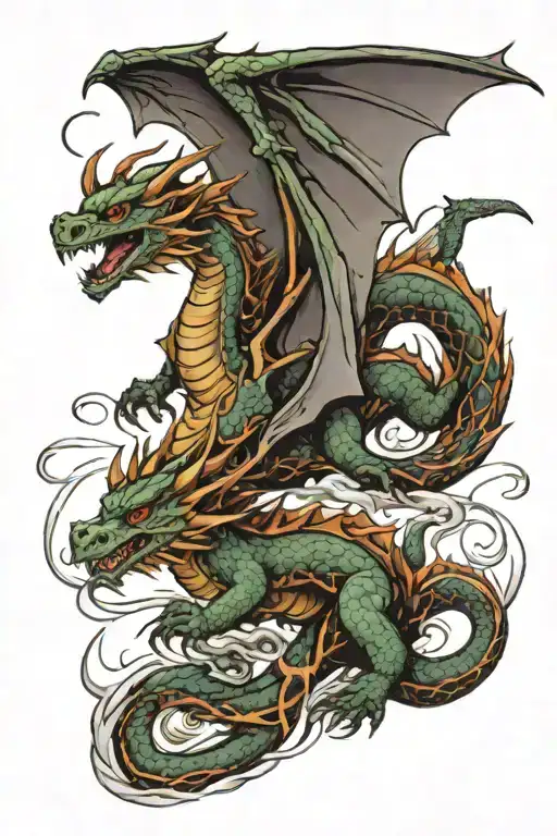 Dragon Flying Tattoo