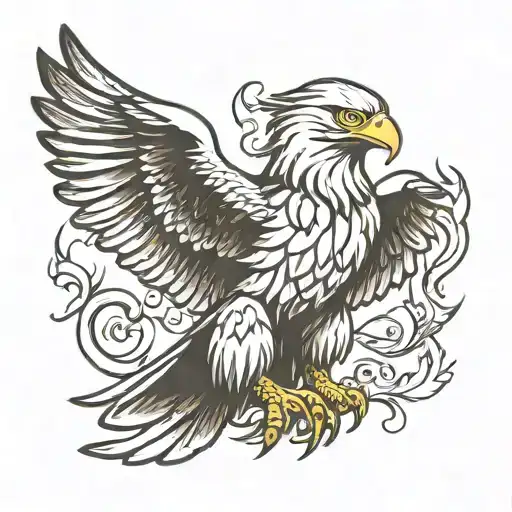 Eagle Standing With Folded Wings
