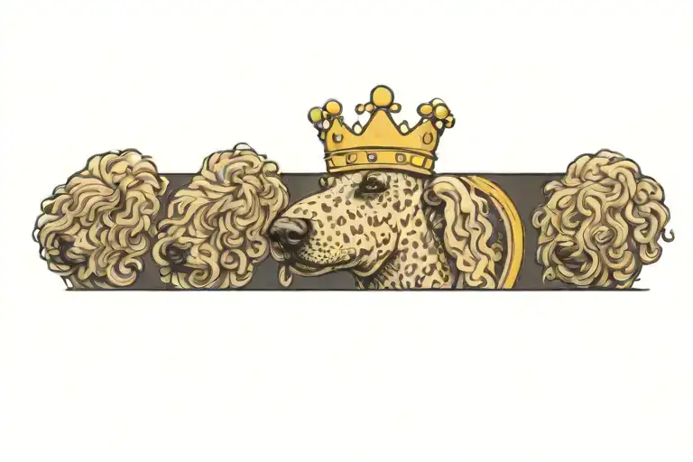 Standard Poodle Adorned With A Crown
