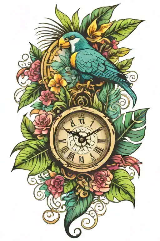 Tropical Vintage Clock