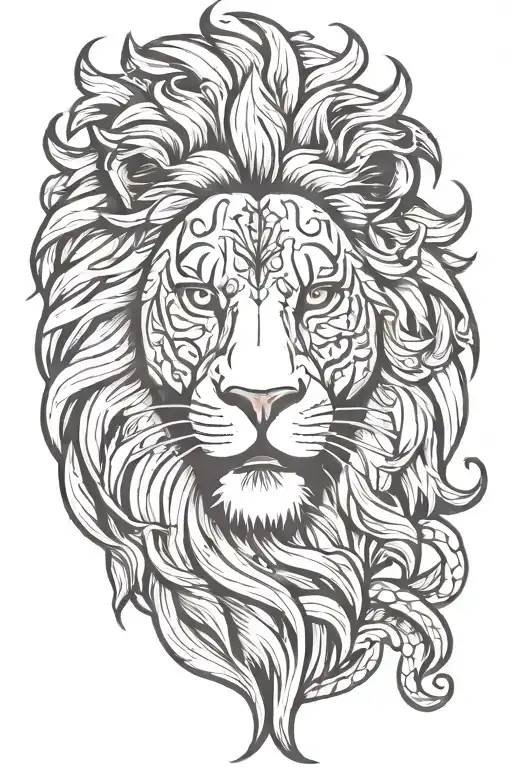 American Traditional Lion Simple