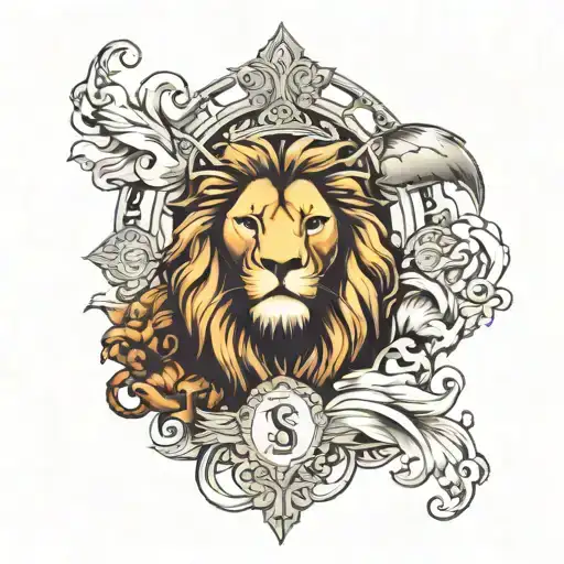 Half Sleeve Lion And Jesus