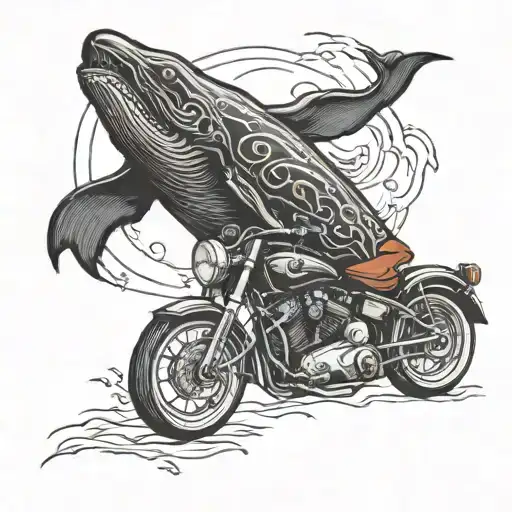 Black Whale On A Motorcycle