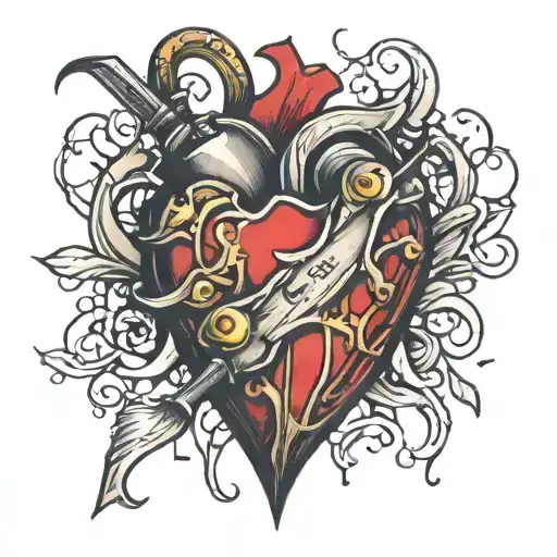 Broken Heart With Bullet