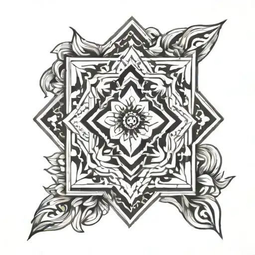 Mandella Diamond Shaped Line Outlining