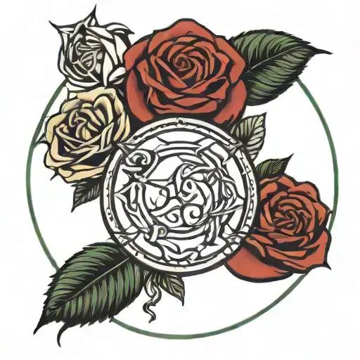 Roses Lilith Sigil Tattoo Circle Moon