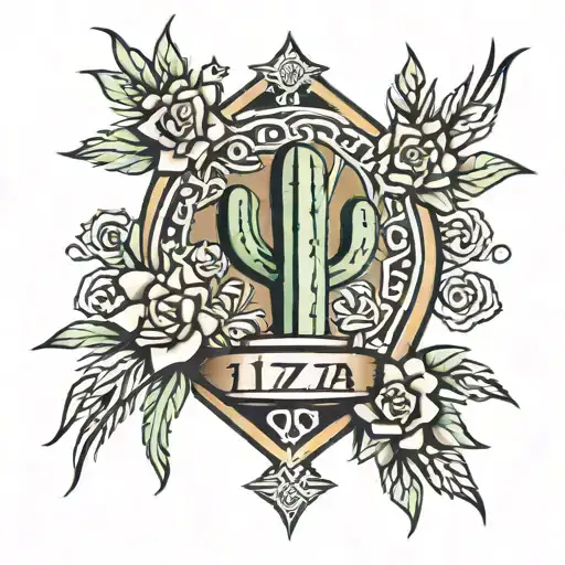 Zia Symbol With Cactus