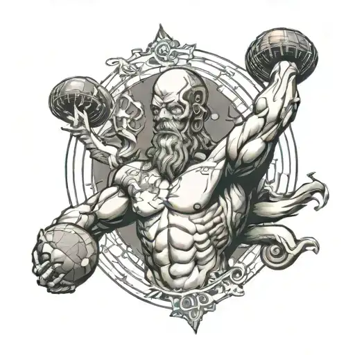 Atlas Holding Up The World On His Back