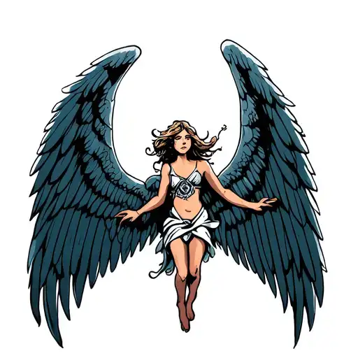 Angel Flying With Wings Of Shape M O M