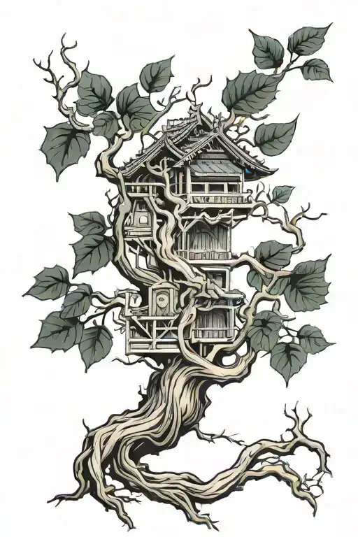 Can You Show Me A Leafless Tree With Chinese Letter In It That Say Kierra Edwards