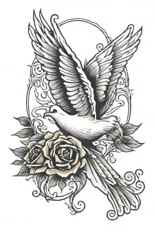 Design Dove With A Jesus Silhouette And Add A Cross And The Date May 26 2007 In Roman Numerals