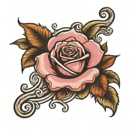Rose With Name Scroll