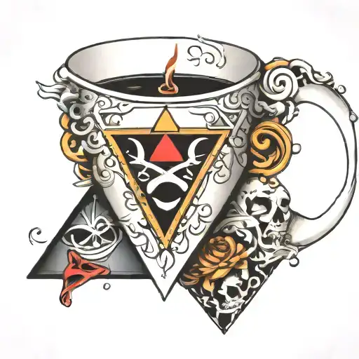 Upside Down Triangle Coffee Mug Overflowing