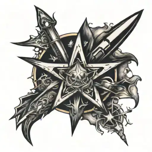 Star Formed By Various Types Of Knives