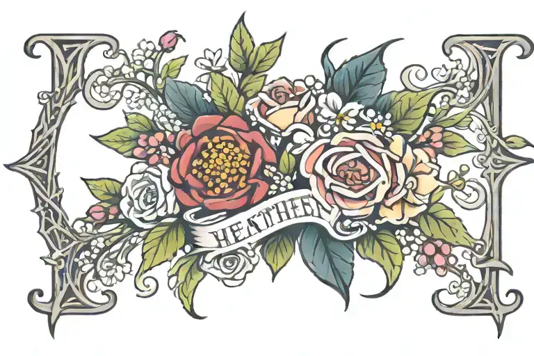 Word 'Heathen' With Flowers Intertwined