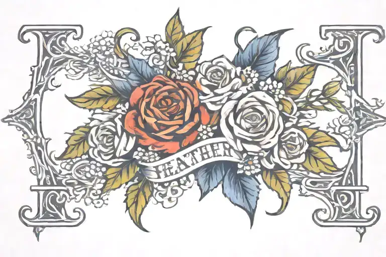 Word 'Heathen' With Flowers