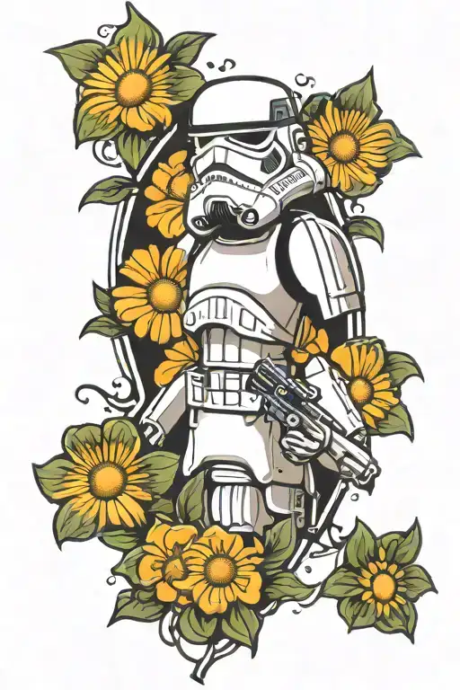 Storm Trooper And Daisy Flower