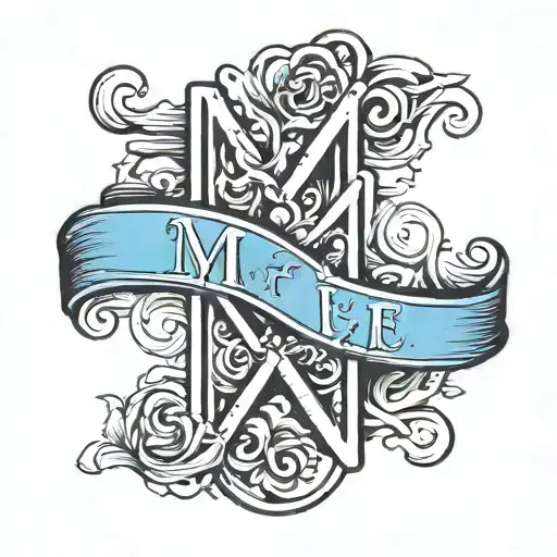 Letter M & E For Two Friends Holding Hands