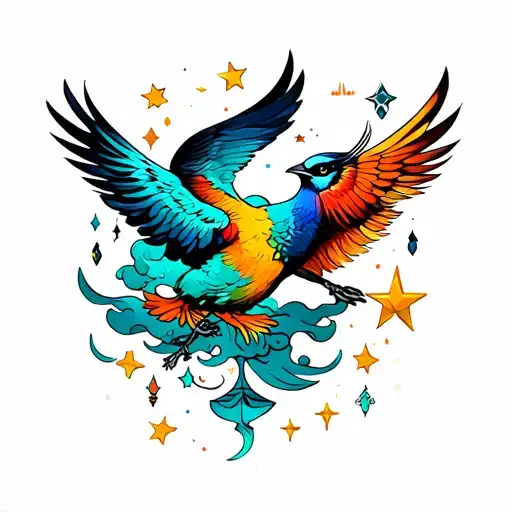 Girtha Clouds And Birds And Star