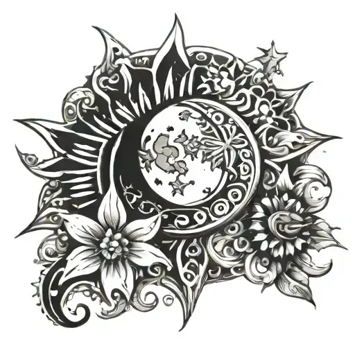 Moon Sun Star And 75