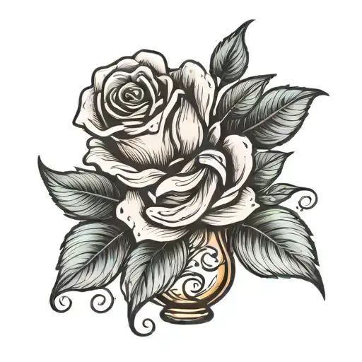 Simple Small Rose In A Vase