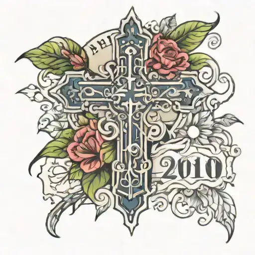 Cross With Date Of Birth