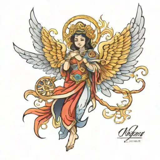 Guardian Angel Indonesian Tattoo Design