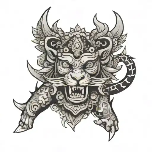 Balinese Tatoo Black And Grey