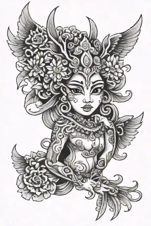 Balinese Tatoo Black And Grey