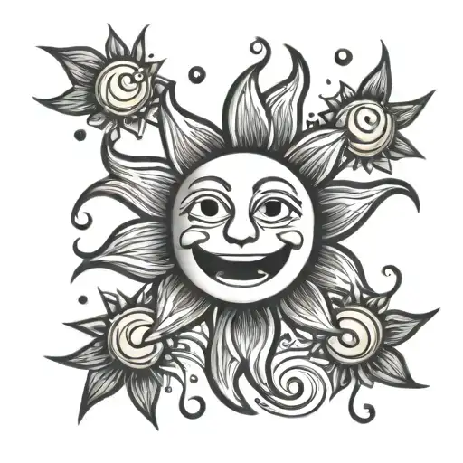 Sun And Smiley Face Emoji