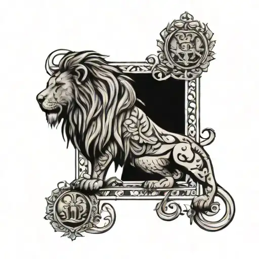 Lion And Scales Representing Law