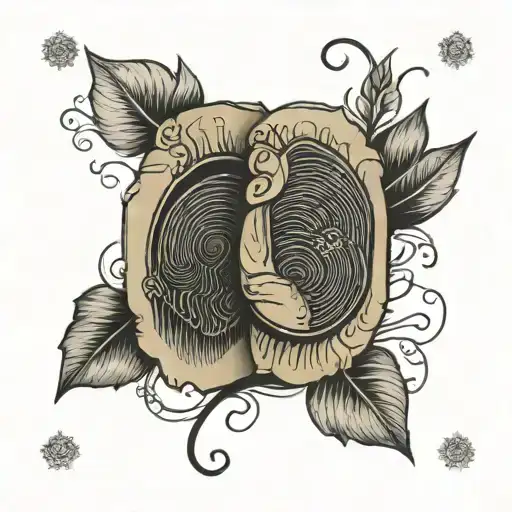 Couple Fingerprints Book Style Illustration