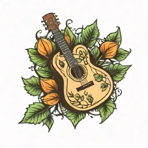 A Tree With Guitar Picks As Leaves