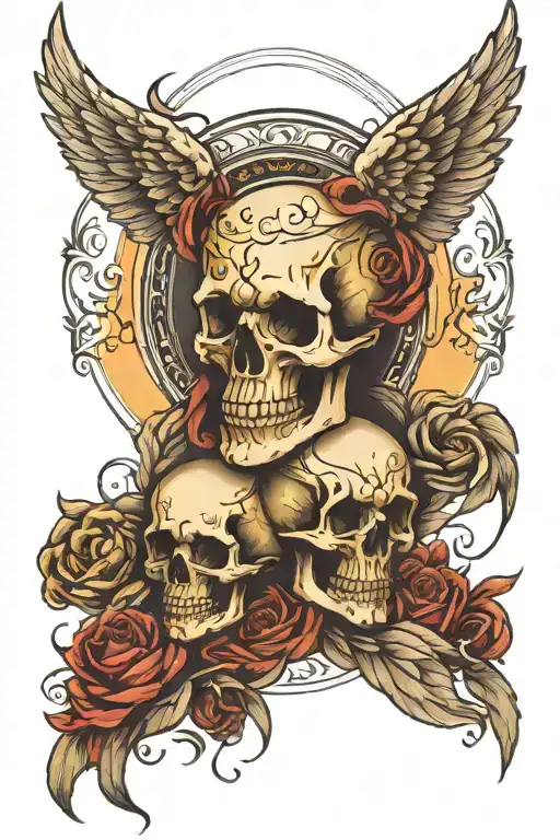 Skull And Angel Wings