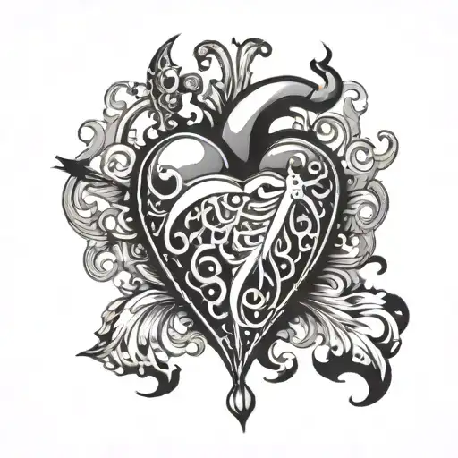 A Black And White Heart As A Transparent Fuel Tank Almost Full