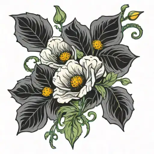 Poppy And Cosmo Flowers On Vine