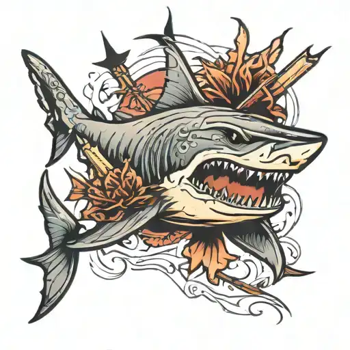 Shark With Arrows Sticking