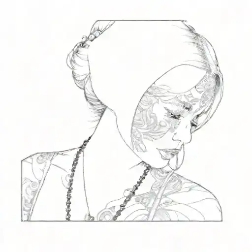 A Black And White Photo Of A Woman