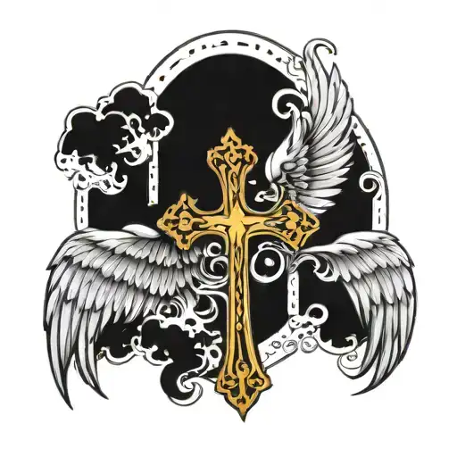 Cross With Angel Wings