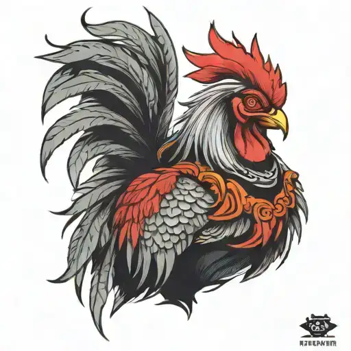 Japanese Zodiac Rooster Warrior