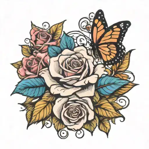 Rose With Butterfly And Ahava