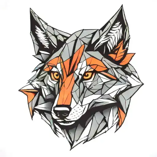 Origami Style Wolf Head
