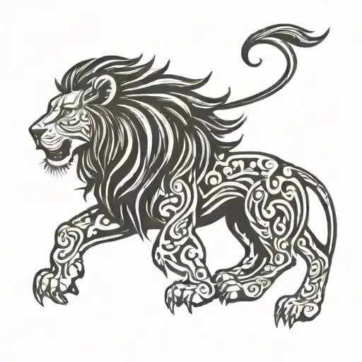 Lion Fierce Black Powerful