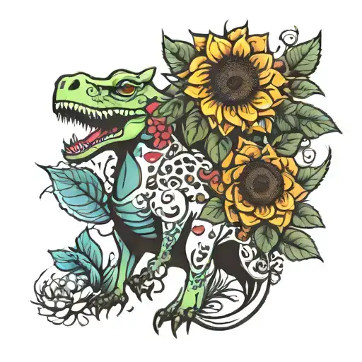 Sunflower Rose Dinosaur Dog Cow