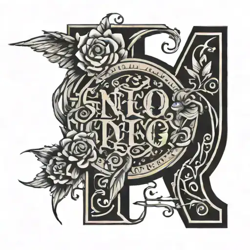 Block Lettering With Picture Inside