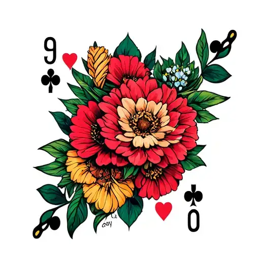 I Love Ac With Flowers And Poker Cards