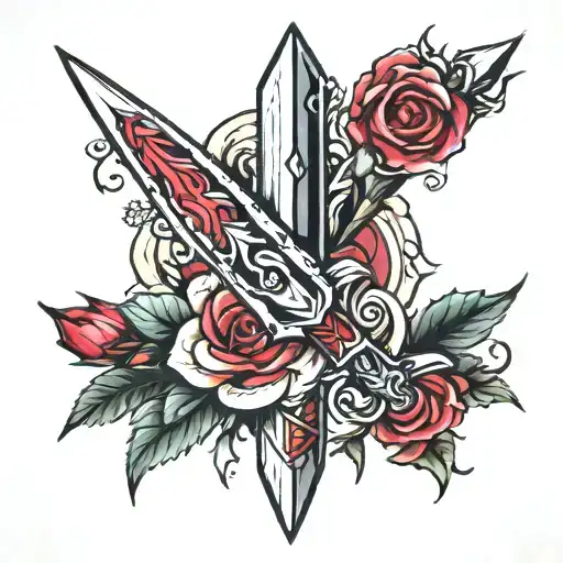 Dagger With Roses