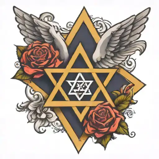 Star Of David With Dove Flying