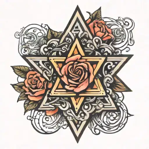 Star Of David With Rose
