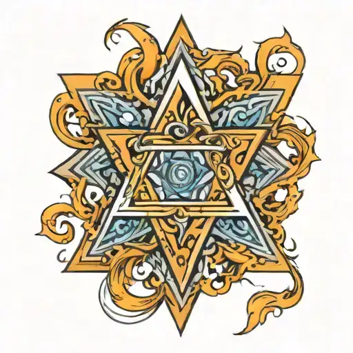 Star Of David With Phoenix Rising